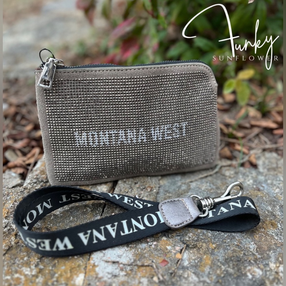 Montana West Metallic Embellished Wristlet